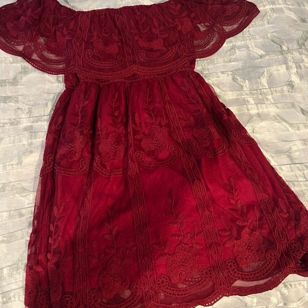 Small red off the shoulder dress - never worn